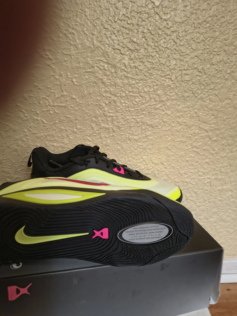 Nike Kids' Air Max 90 Neon Yellow & Pink Athletic Sneakers
